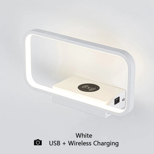 applique murale moderne tactile avec variateur et charge usb sans fil - vue 10 sur 10