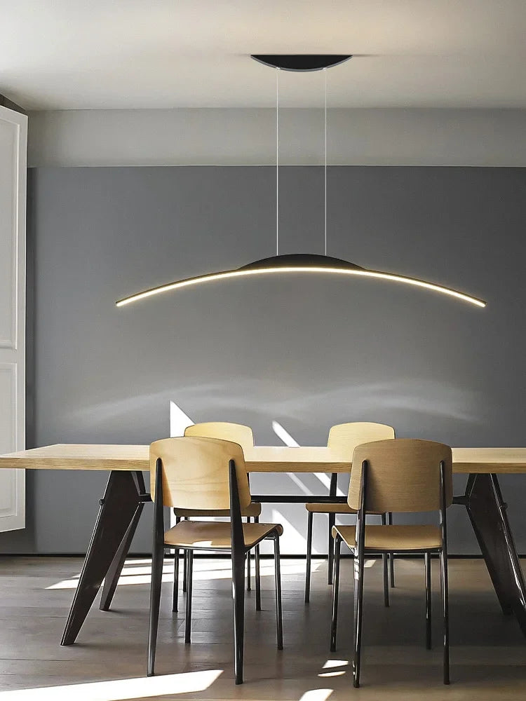 Pendant Lamps Italian Minimal Modern Studio Lamparas One Word Long Lights Restaurant Bar Ceiling Chandeliers Lustre De Salon - vue 1 sur 18