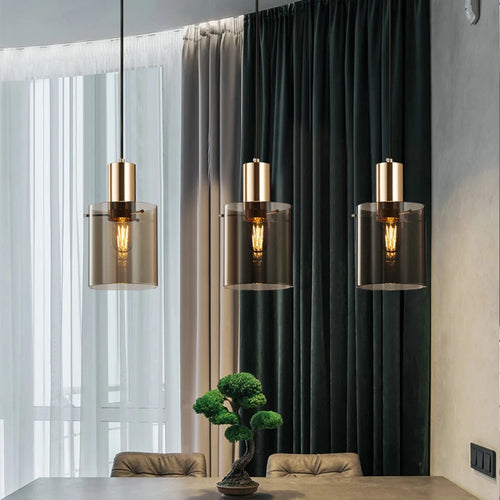 suspension moderne en verre pour éclairage intérieur élégant - vue 4 sur 11