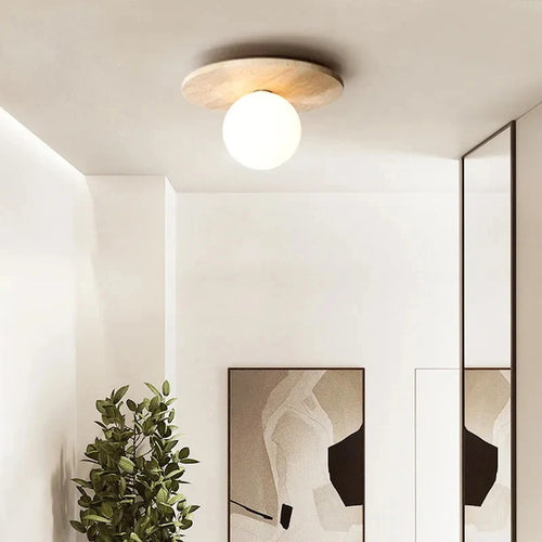 Wabi-sabi porche balcon plafonnier Europe du nord jaune grotte pierre plafonnier pour maison couloir décoration lampe - vue 6 sur 9