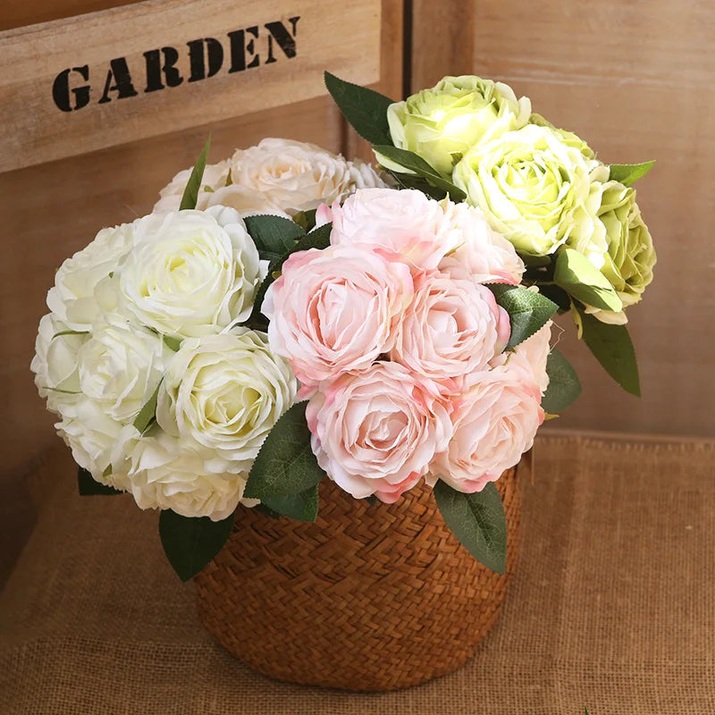 bouquet de roses artificielles décoration intérieure et extérieure fleurs faux - vue 3 sur 18