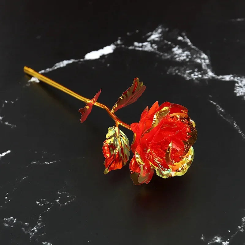 fleur de rose en feuille artisanale pour la saint-valentin - vue 13 sur 14
