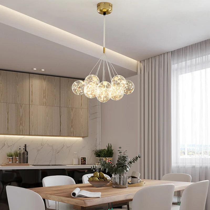 lustre en verre design créatif éclairage intérieur élégant led - vue 3 sur 12