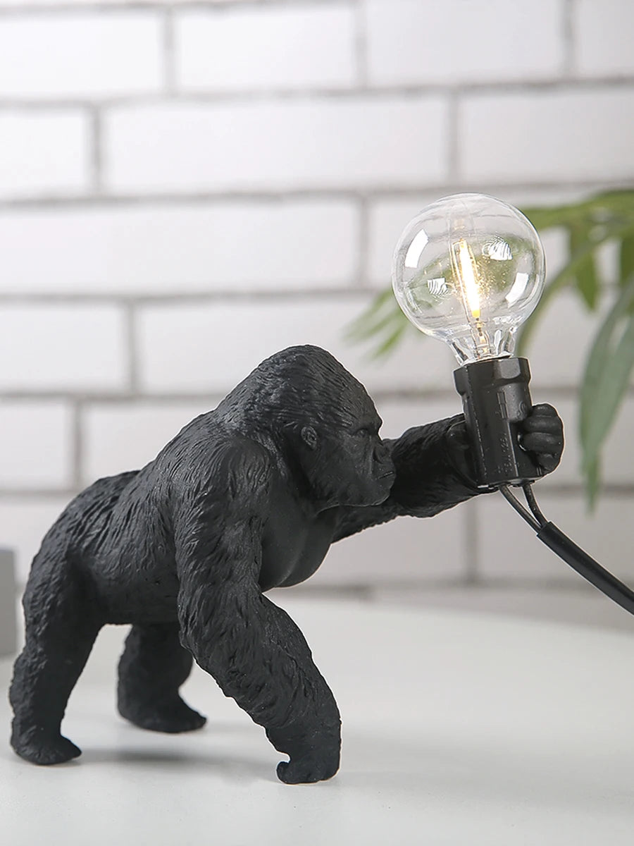 lampe à poser nordique king kong en résine personnalisable animaux - vue 11 sur 15