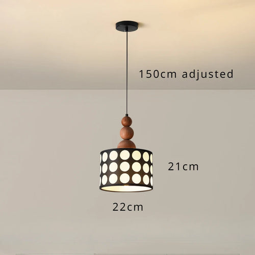 lustre rétro à pois en noyer pour décoration intérieure - vue 9 sur 8