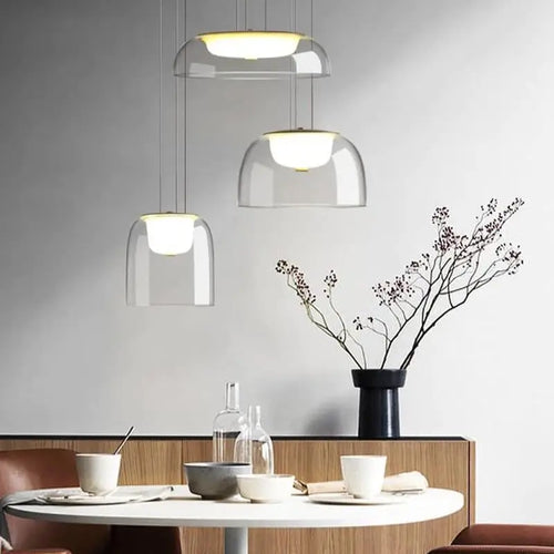 suspension à led avec couvercle en verre moderne - vue 5 sur 9