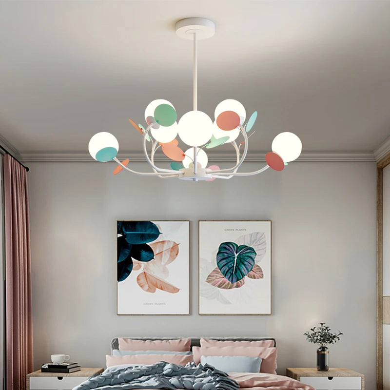 lustre led moderne atmosphérique nordique étoilé macaron créatif - vue 4 sur 16
