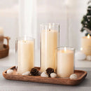 lot de 3 abat-jours en verre pour bougies décoratives transparentes