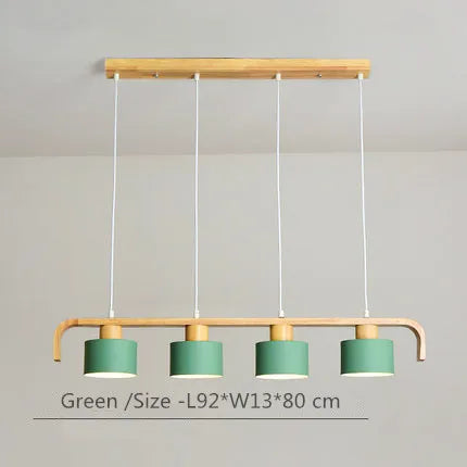 Suspension nordiques abat-jour en métal Led en bois décor à la maison lampe suspendue Restaurant café intérieur créativité lustres luminaires - vue 16 sur 16