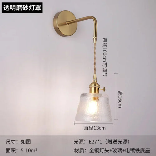 applique murale rotative en verre style nordique japonais avec miroir - vue 9 sur 18