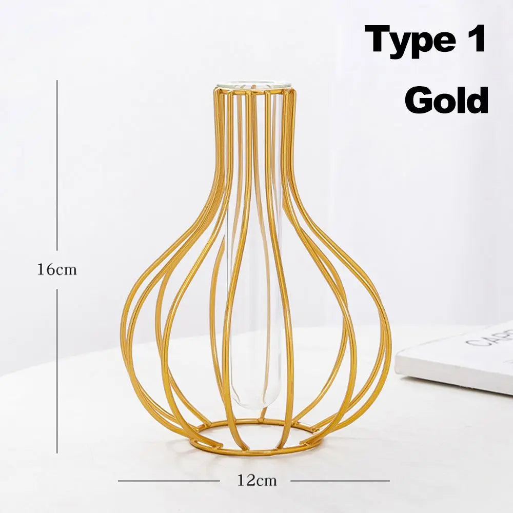 vase en fer rétro avec verre décoration nordique moderne - vue 11 sur 16