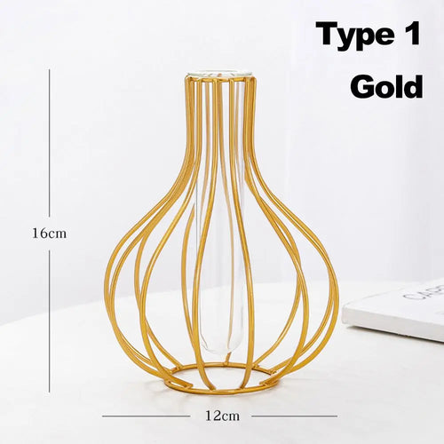 vase en fer rétro avec verre décoration nordique moderne - vue 12 sur 16