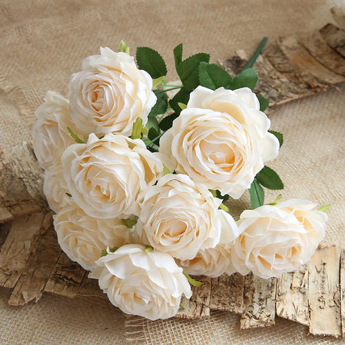 10 têtes de fleurs artificielles pour décoration mariage et festival - vue 13 sur 15