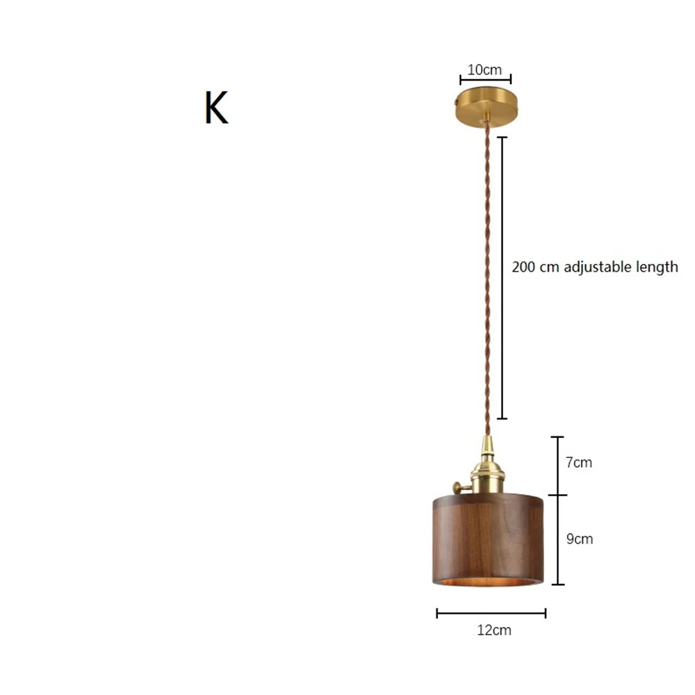 Nordique moderne suspension LED luminaire en laiton en bois Loft cuisine île lampe suspendue décoration de la maison éclairage Suspension Design - vue 17 sur 17
