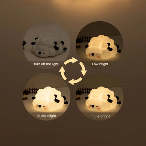 veilleuse led rechargeable usb en silicone animaux de bande dessinée - vue 4 sur 11