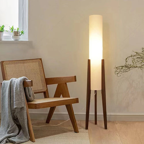 Lampadaire LED en bois style coréen - vue 5 sur 8