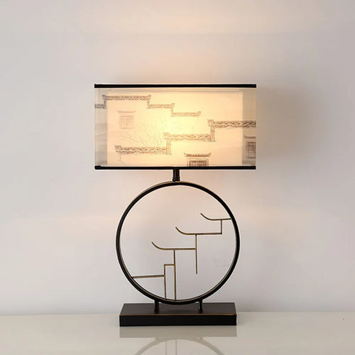 lampe de chevet rétro style chinois pour décoration intérieure - vue 2 sur 7