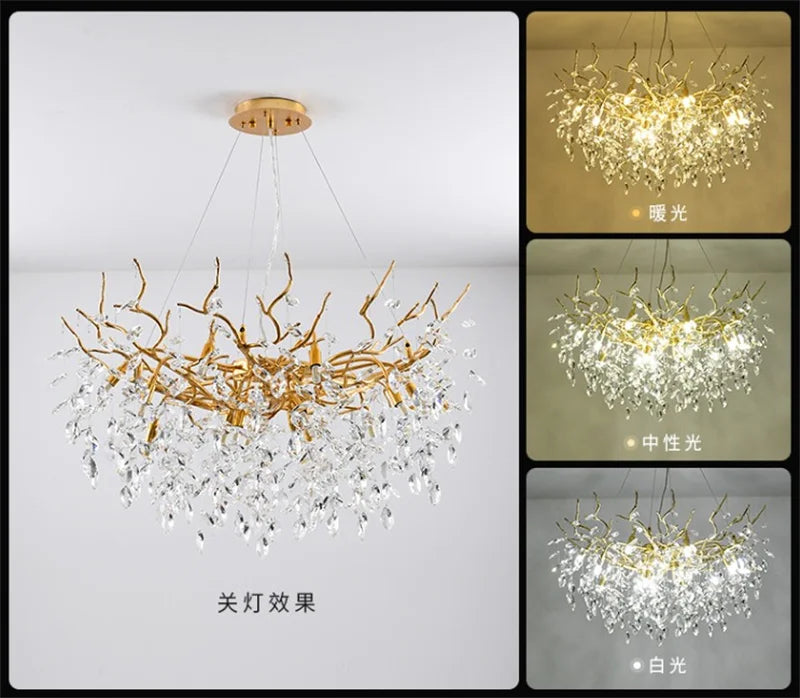lustre en verre doré design luxueux pour décoration intérieure - vue 3 sur 16