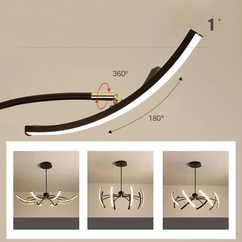 lustre led moderne éclairage intérieur lampes luminaires - vue 10 sur 18