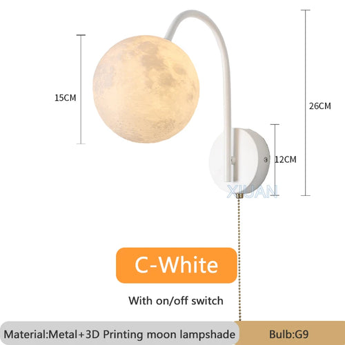 applique murale nordique en bois avec cordon interrupteur design coton - vue 12 sur 14