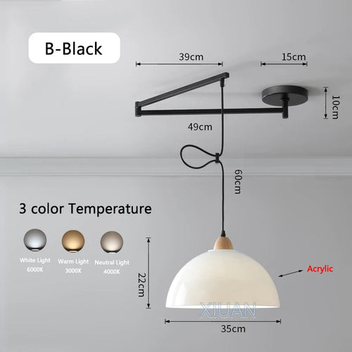 lustre led avec bras réglable pour bar et restaurant - vue 14 sur 25