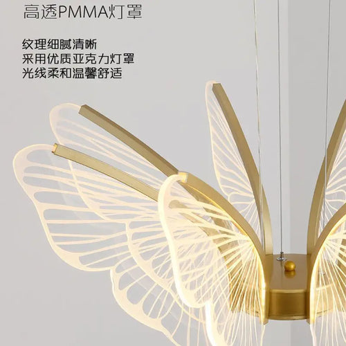 lustre papillon moderne en acrylique pour décoration intérieure - vue 6 sur 8