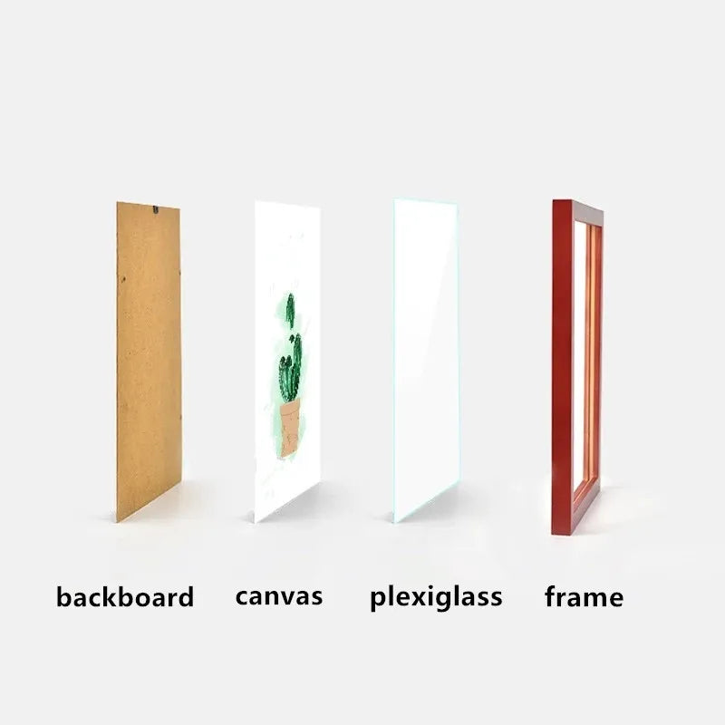 cadre photo en bois avec passe-partout pour montage mural - vue 4 sur 17