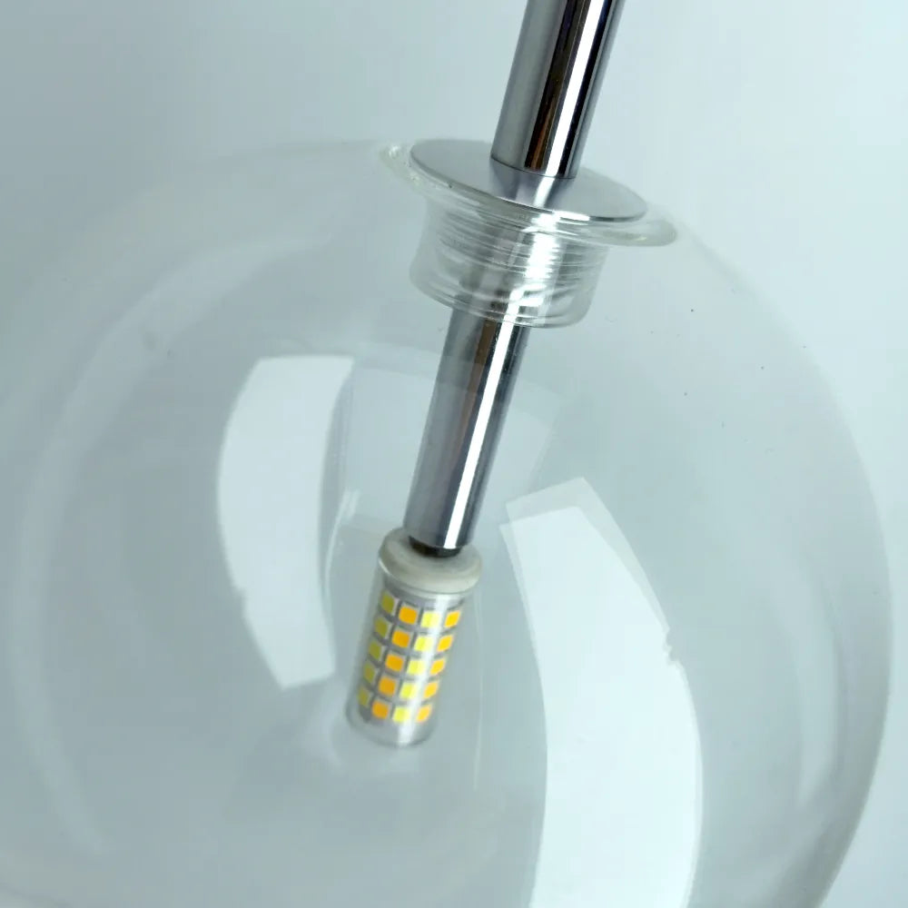 Suspension nordique moderne en verre clair - vue 4 sur 18