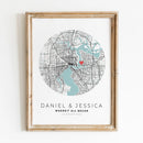 carte de ville personnalisée cadeau de saint-valentin pour lui