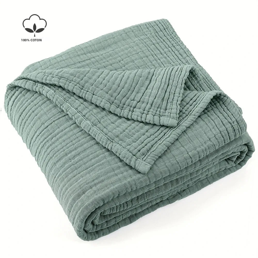 Plaid coton mousseline 6 couches leger style boheme - vue 2 sur 7