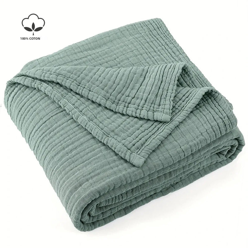 plaid coton mousseline léger boheme respirant canapé lit