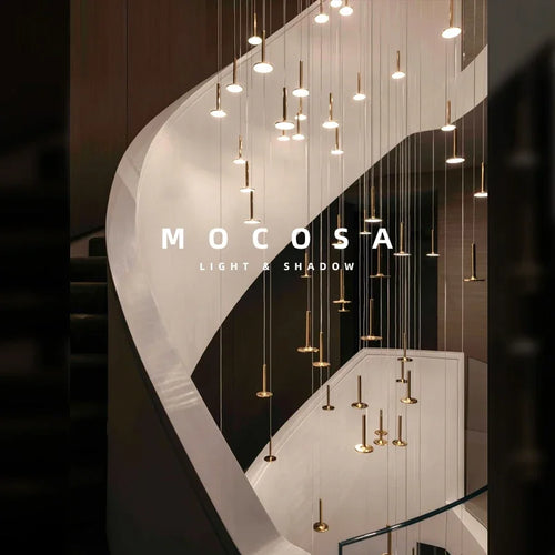 Ciel étoiles suspension lumières marché magasin de vêtements soucoupe de plafond décoration météore douche lampe suspendue Villa escalier lustre - vue 5 sur 6