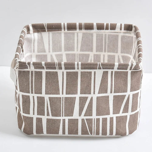panier de rangement pliable en toile avec poignée coton et lin - vue 20 sur 22