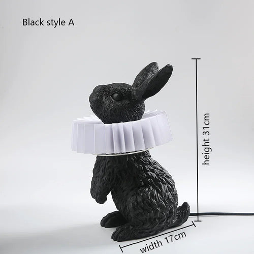 lampe de chevet lapin en résine style nordique décorative et moderne - vue 13 sur 15