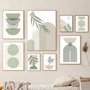 décoration murale abstraite boho avec feuilles géométriques modernes