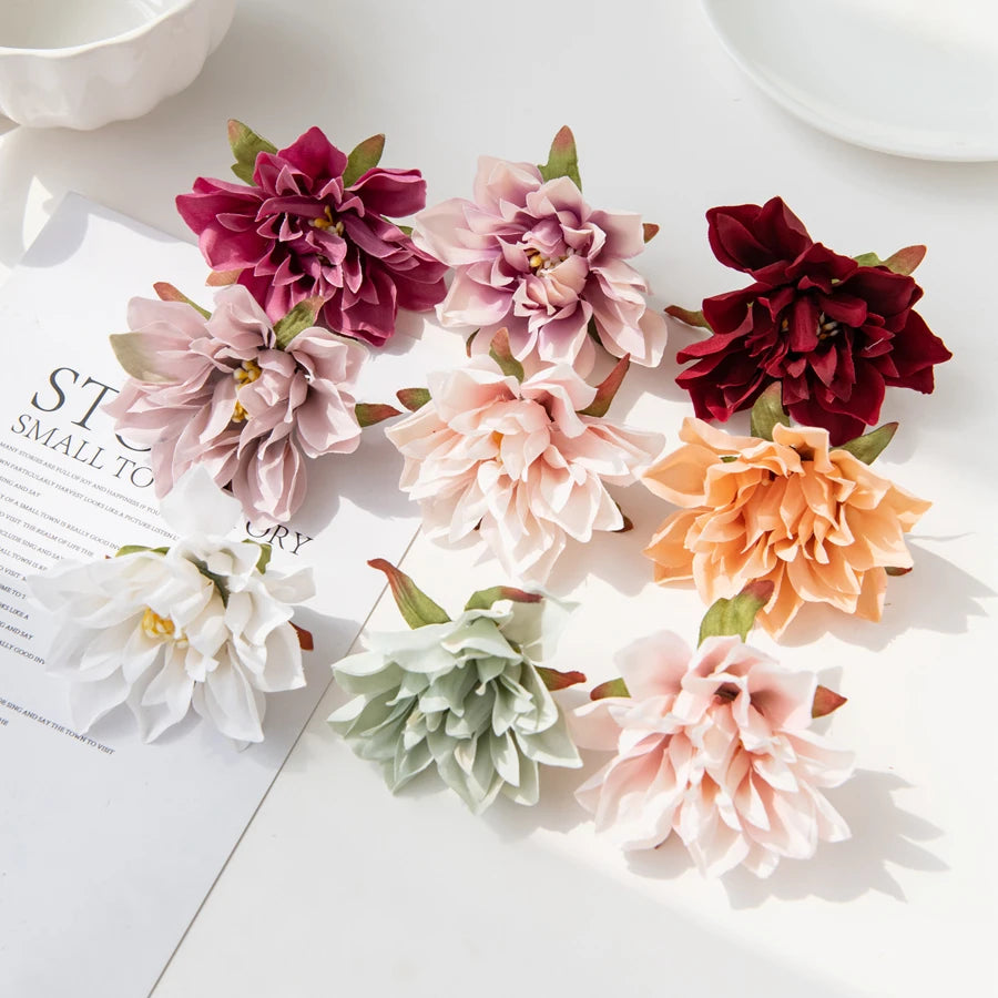lot de 20 fleurs murales en soie pour décoration variée - vue 1 sur 15