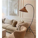 Nordic Tripod Floor Lamp with Rattan Shade Standing Light for Living Room Bedroom