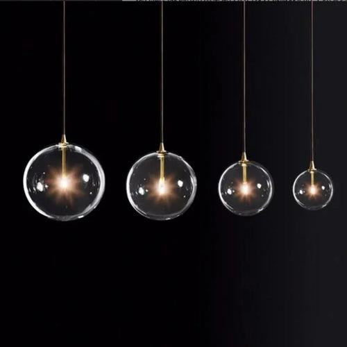 lustre en verre transparent design nordique pour décoration intérieure - vue 3 sur 10
