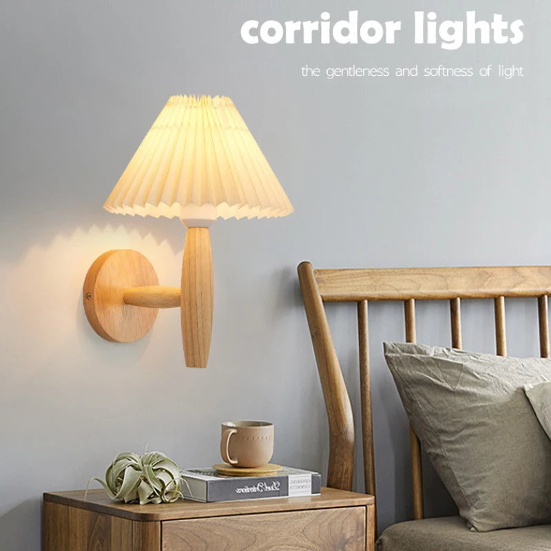 lustre moderne nordique en bois parapluie plissé pour maison - vue 4 sur 10
