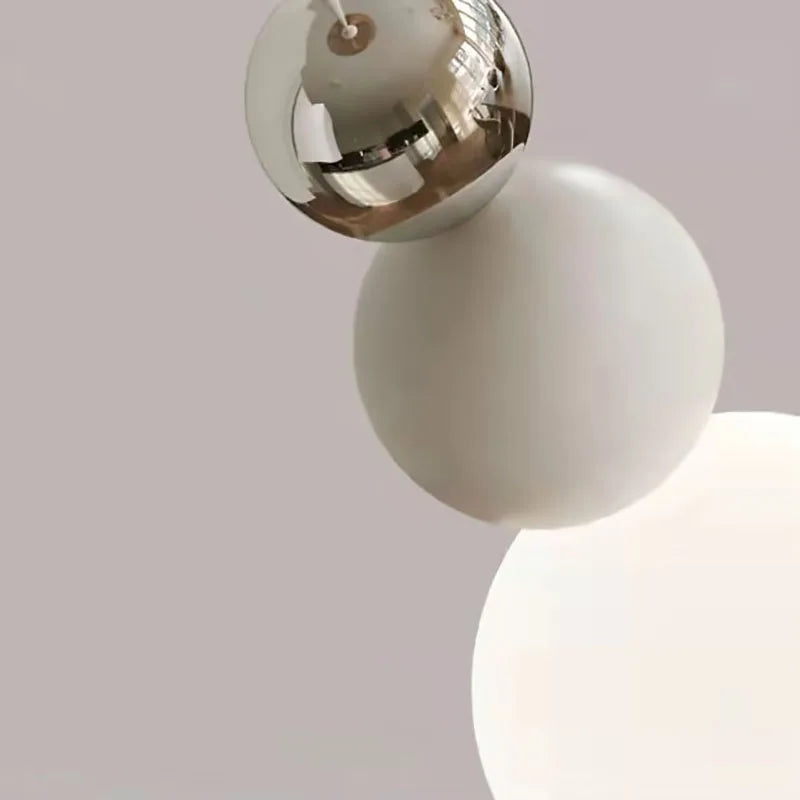 suspension nordique en verre blanc fil réglable luminaire décoratif - vue 5 sur 7
