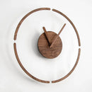 horloge murale en verre de noyer style nordique silencieuse