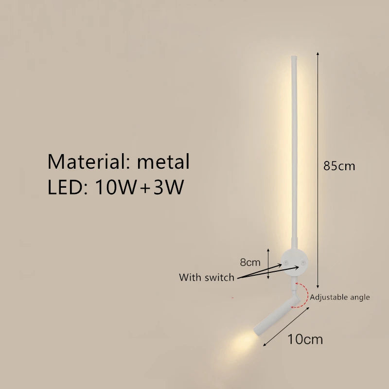 applique murale led minimaliste angle réglable 3000k - vue 17 sur 18