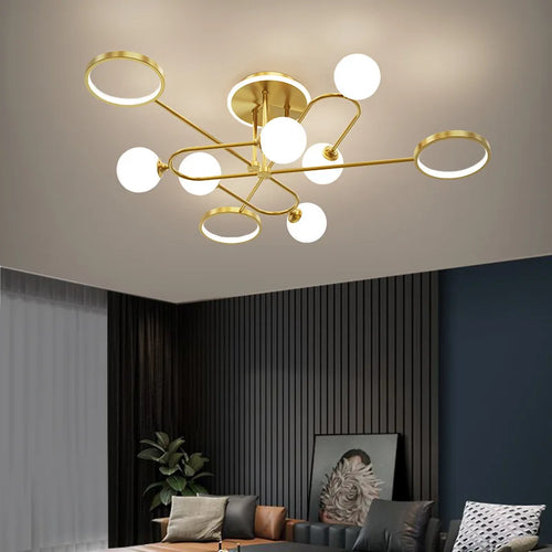 lustre moderne en verre blanc design élégant pour intérieur contemporain - vue 3 sur 12