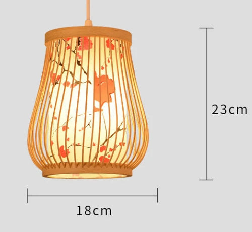 lustre en bambou de style chinois tissage à la main - vue 29 sur 30