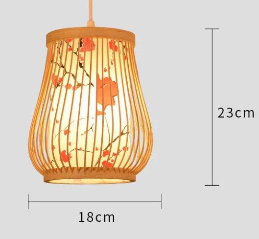 lustre en bambou de style chinois tissage à la main - vue 29 sur 30