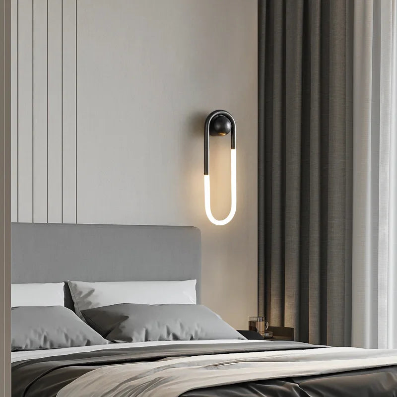 applique murale led moderne forme ellipse pour décoration intérieure - vue 3 sur 11