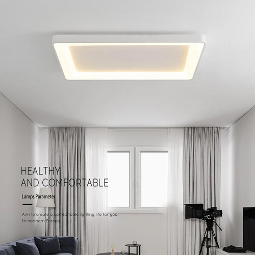 plafonnier led simple rectangulaire pour intérieur moderne - vue 4 sur 10