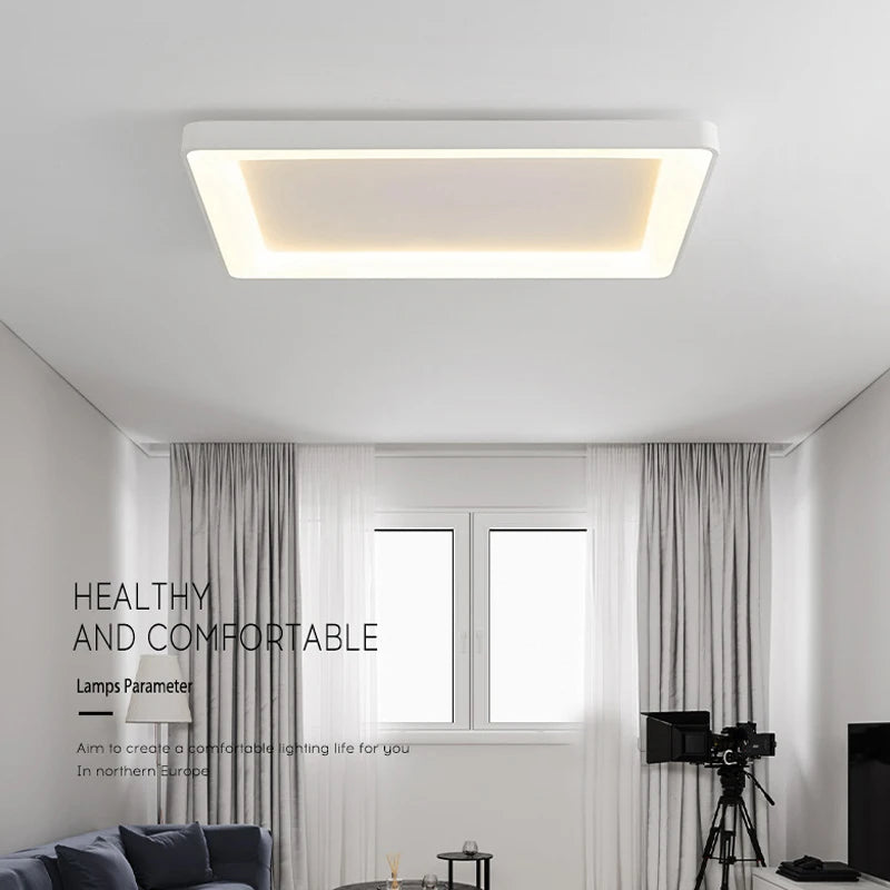 plafonnier led simple rectangulaire pour intérieur moderne - vue 4 sur 10