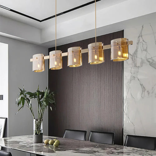 lustre moderne en verre fumé pour une décoration élégante - vue 2 sur 16