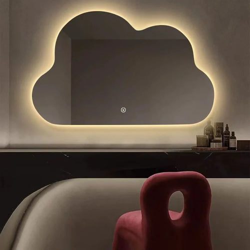 miroir nuage horizontal de luxe avec éclairage led pour maquillage - vue 4 sur 8